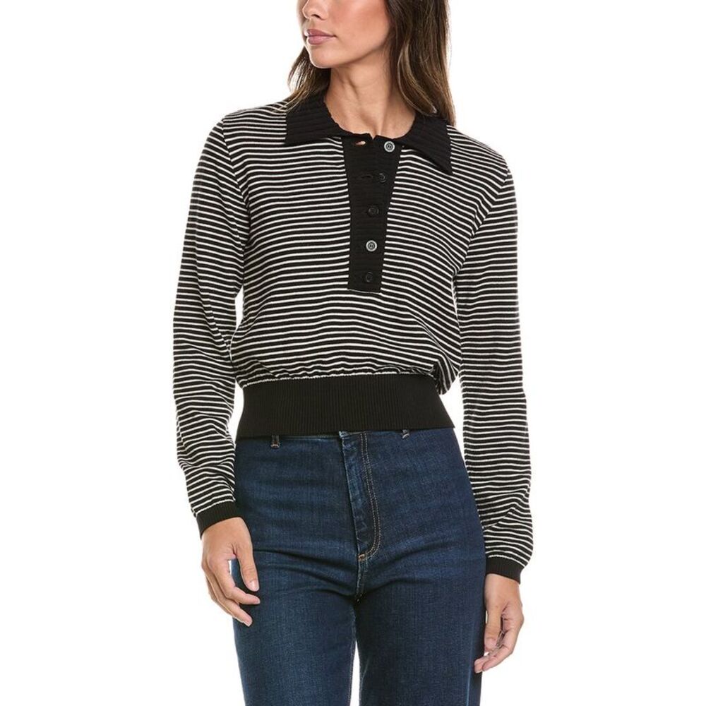 Frame Denim Womens  The Graduate Sweater, Black